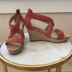 Super cute Suede wedge sandals